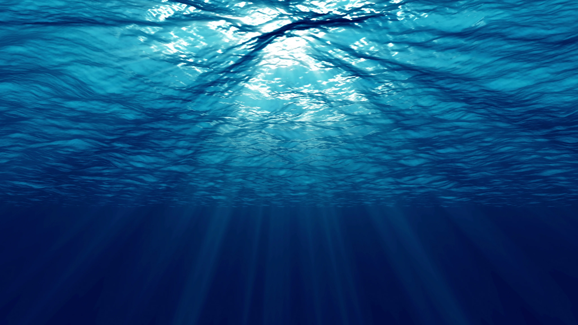 Underwater scene with sunrays